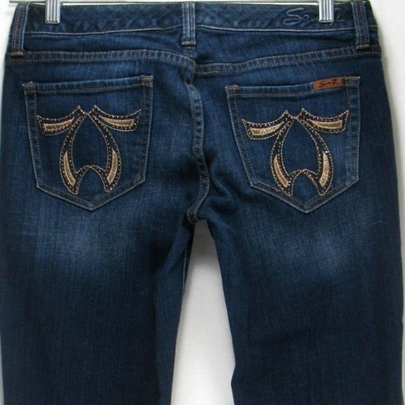 Seven7 Bootcut Jeans Embellished Pockets 31x32.5 - Picture 1 of 7